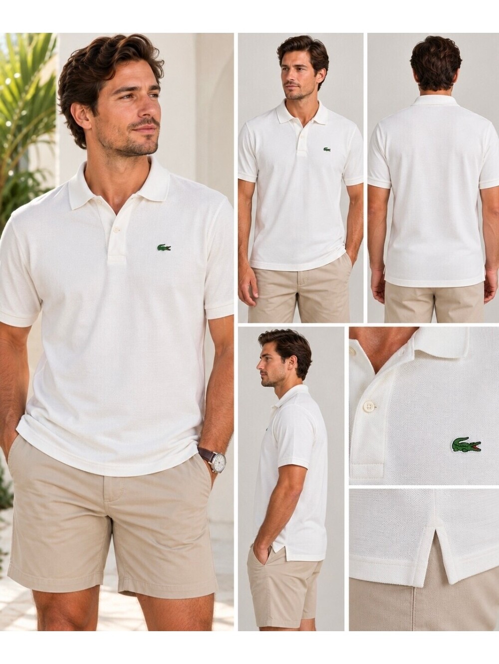Lacoste Men’s Size 6 White Classic Polo Shirt Short Sleeve Crocodile Made Peru